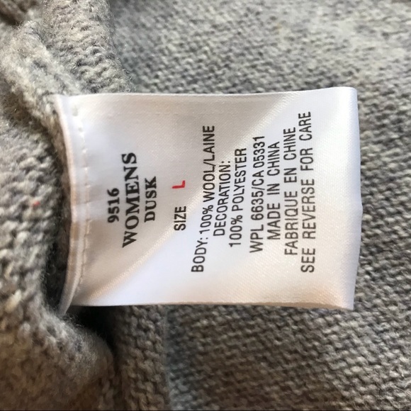 Woolrich Women’s 1/4 Zip Gray Sweater Large Wool - Picture 6 of 7